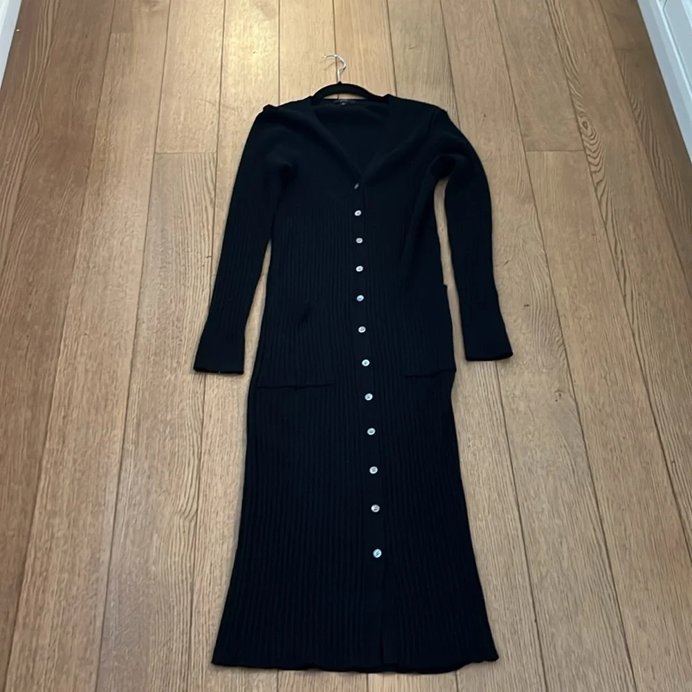 J. Crew Ribbed V Neck Cardigan Sweater Dress Medium